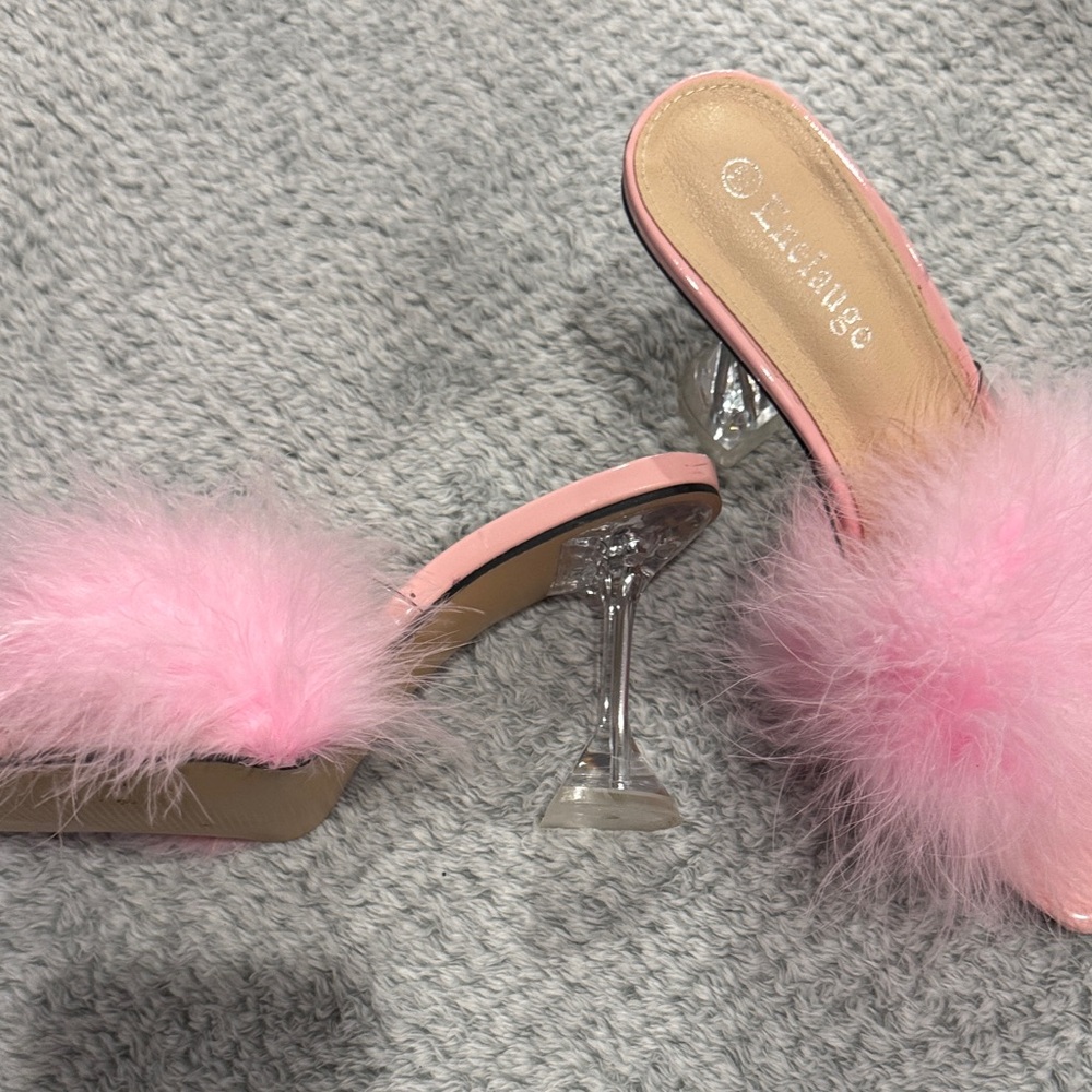 Enelauge Women's Pink Fluffy heals - Picture 2 of 3